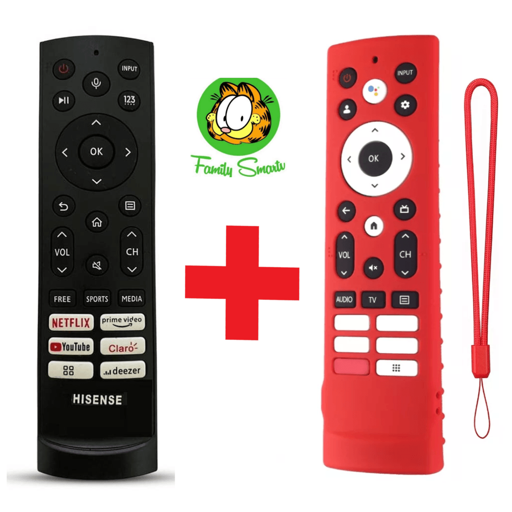Control Remoto Generico para Hisense Smart Tv 2022 + Funda Roja