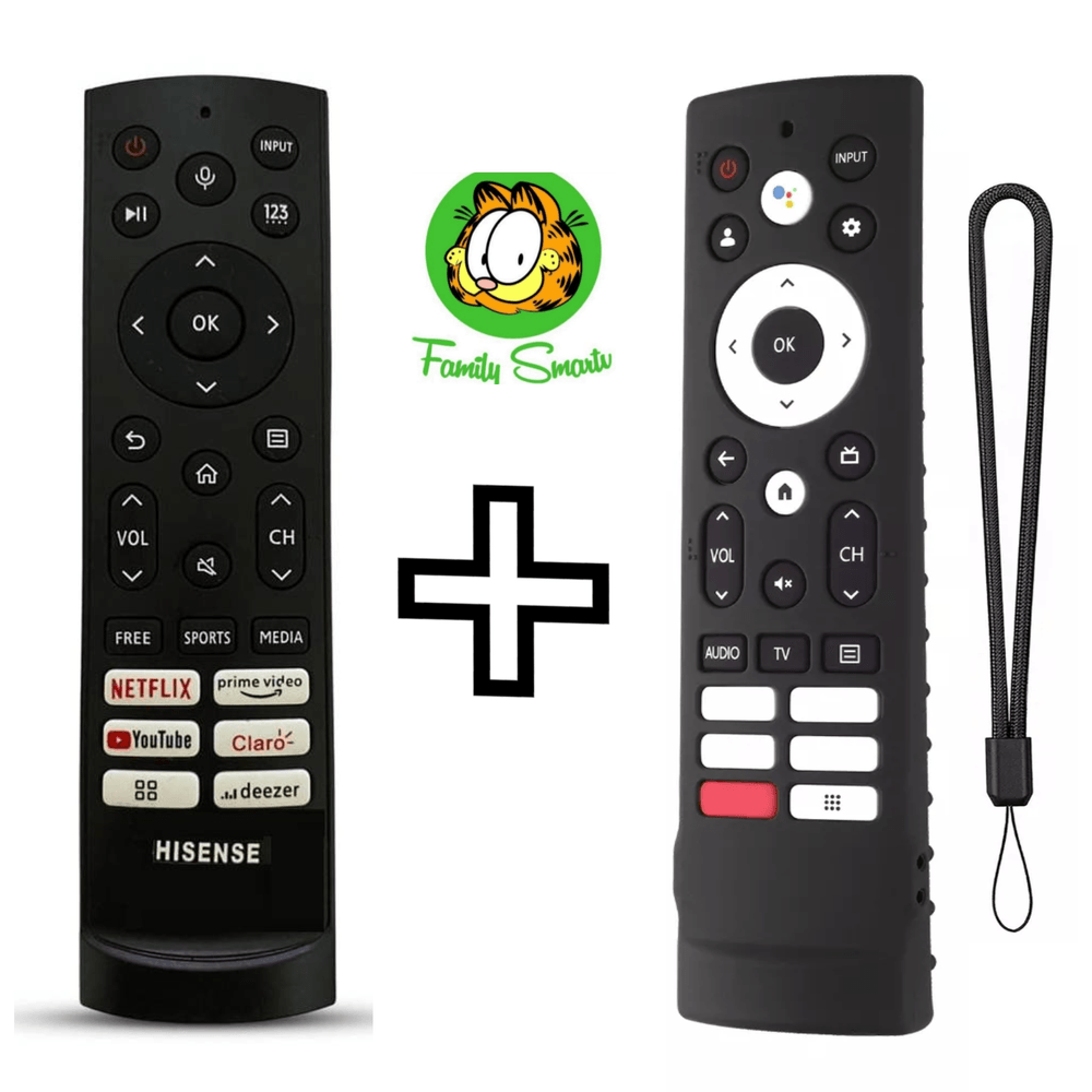 Control Remoto Generico para Hisense Smart Tv 2022 + Funda Negra