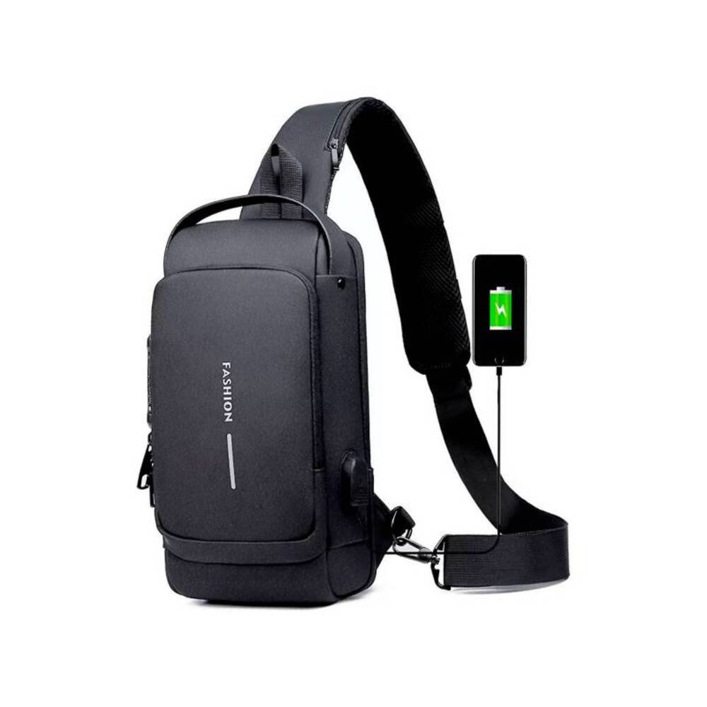 Mochila Morral Antirrobo Usb Impermeable con Clave Negro