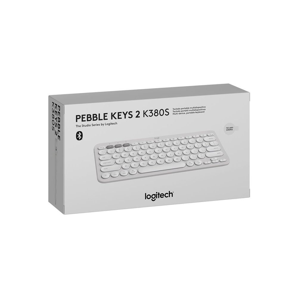 Teclado Logitech Pebble Keys K380S Bluetooth/Wireless Sp White I