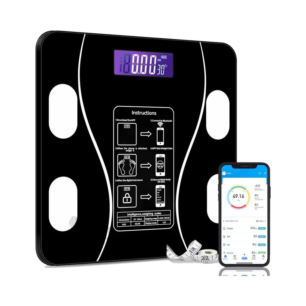 Balanza Inteligente Bluetooth de Color Negro