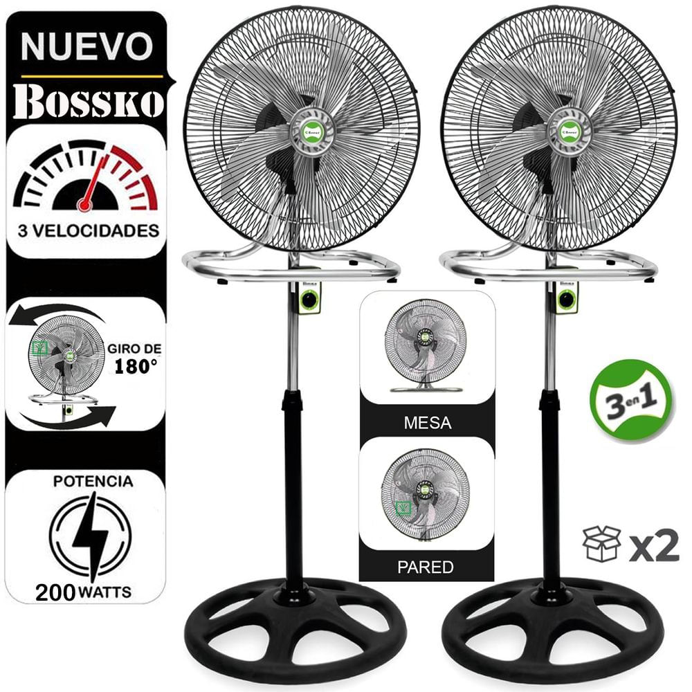 Ventilador Pedestal 3 en 1 200W BK-8219VING Caja de 2U