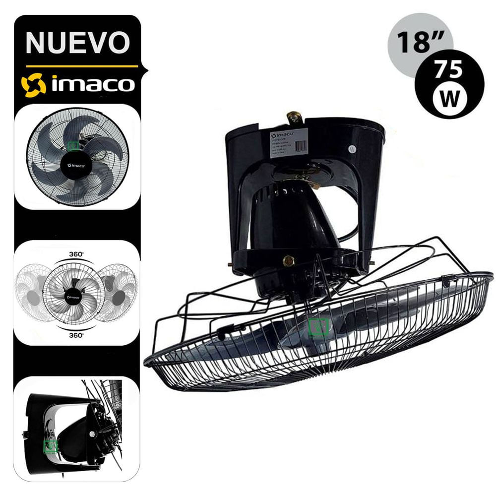 Ventilador de Techo Orbital 360° Imaco OCF7919 Negro