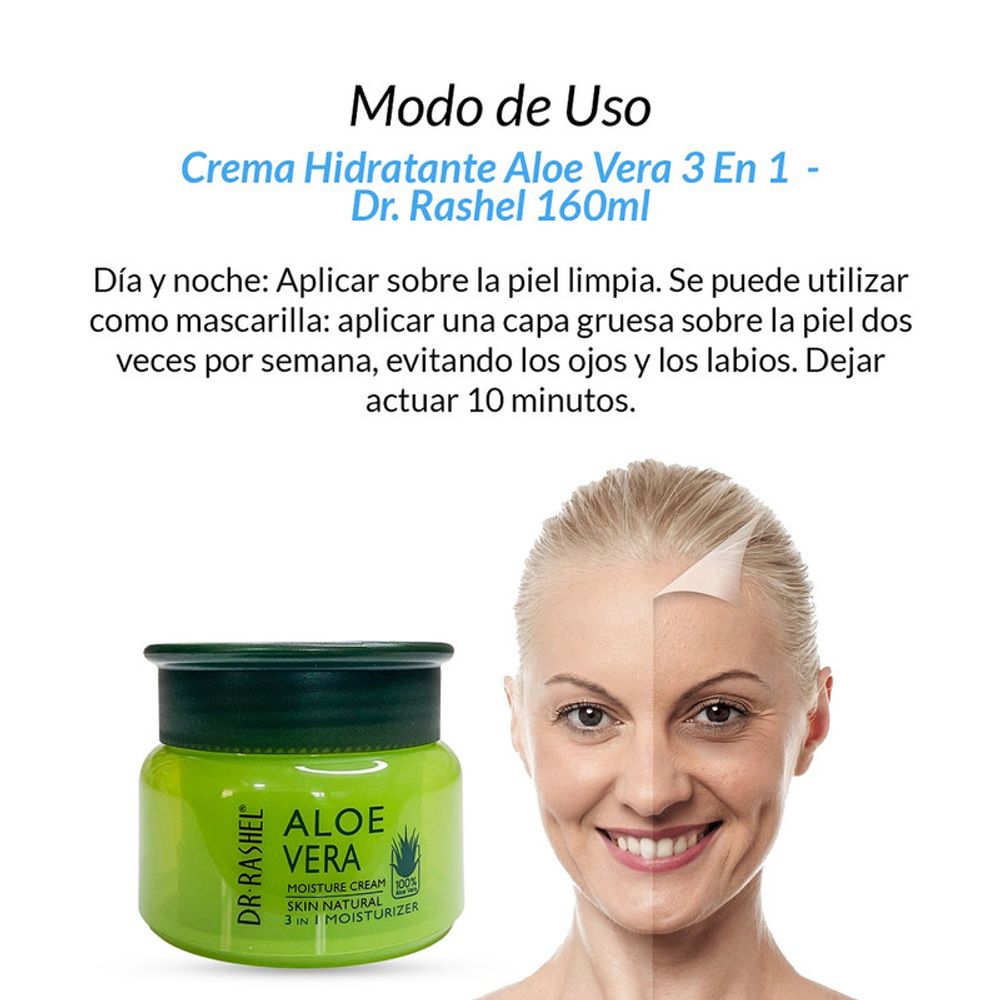 Crema Hidratante Aloe Vera Hidratante 3 en 1 día/noche Dr Rashel 50 ...