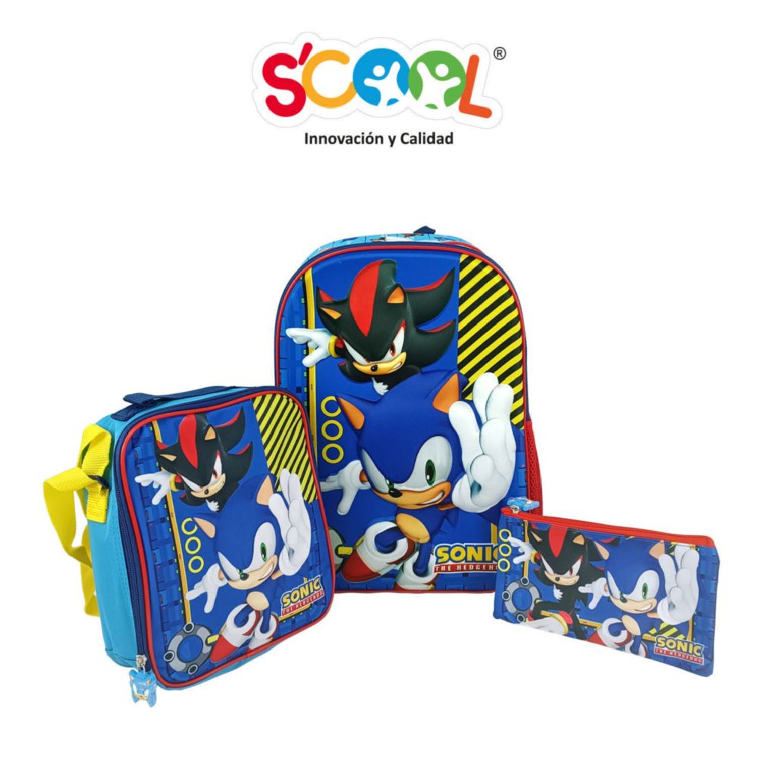 Sonic Mochila infantil escolar para niños de 3 a 5 años