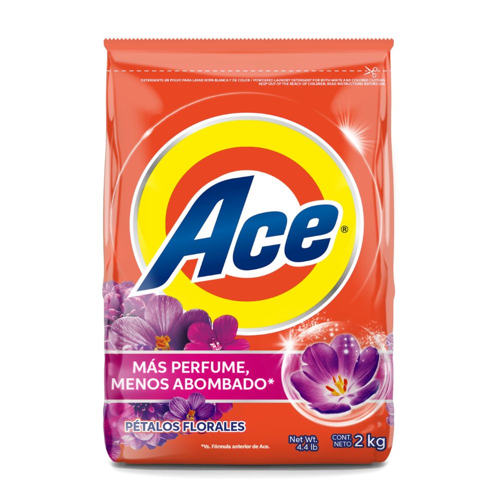 Detergente en Polvo ACE Petalos Florales 2kg