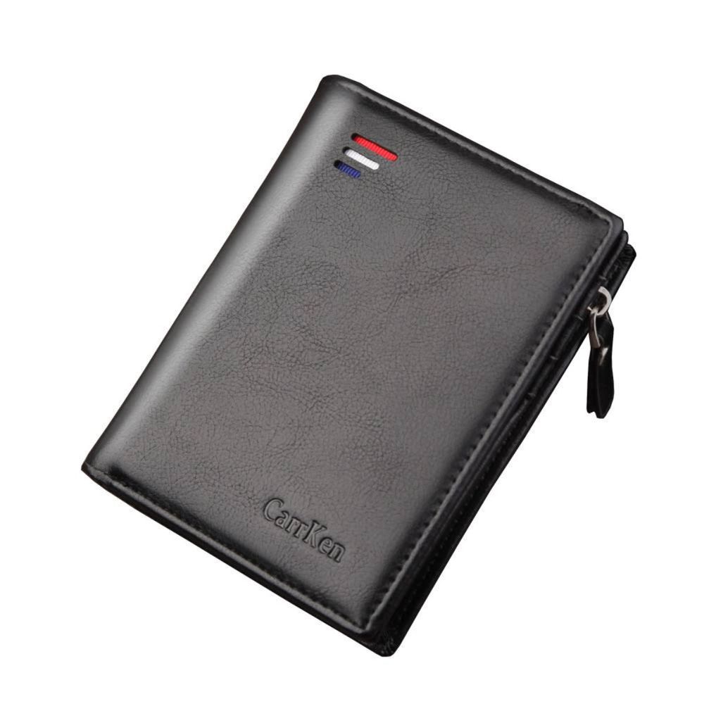 Billetera Gruesa Hombre Cuero Cartera Elegante Negro