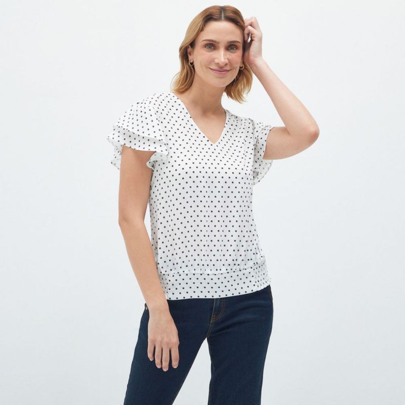 Blusa para Mujer Polka Negra XXL I Oechsle