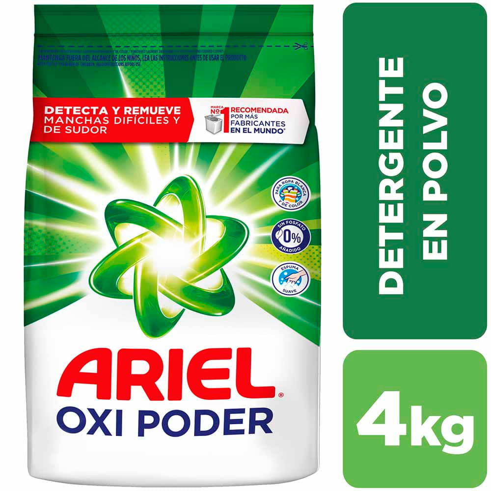 Detergente en Polvo ARIEL Perlas Limpiadoras Bolsa 4Kg