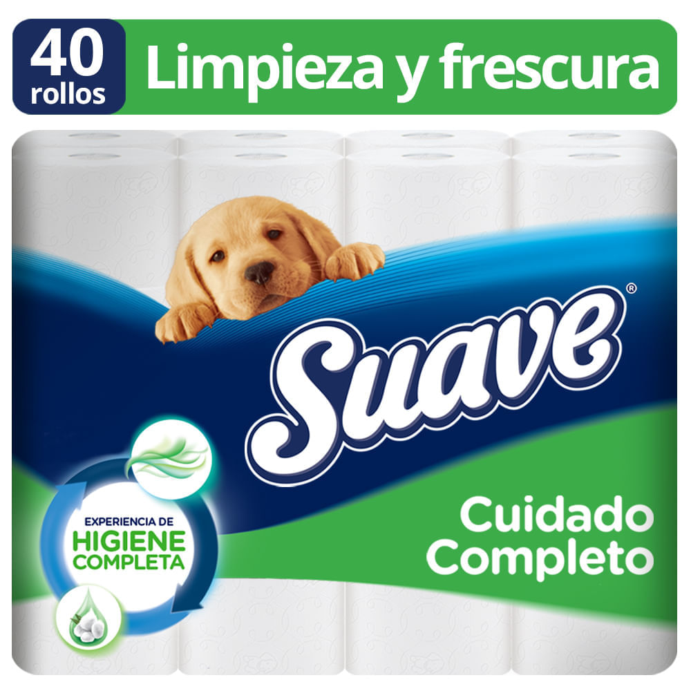 Papel Higiénico SUAVE Cuidado Completo Paquete 40un