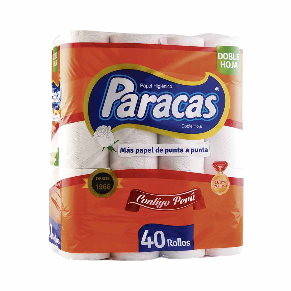 Papel Higiénico PARACAS Naranja Doble Hoja Paquete 40un