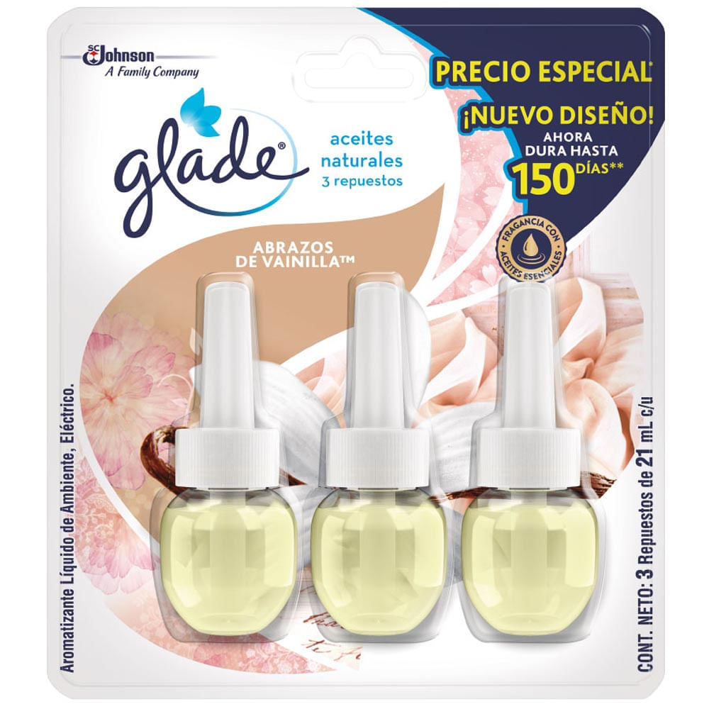 Repuesto de Aromatizador GLADE Abrazos de Vainilla Paquete 3un