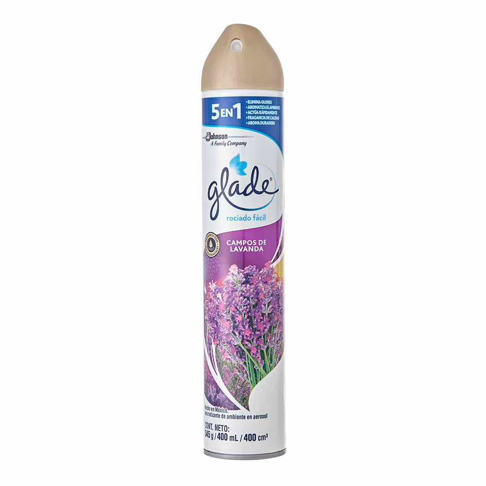 Ambientador en Aerosol GLADE Campos de Lavanda Frasco 400ml