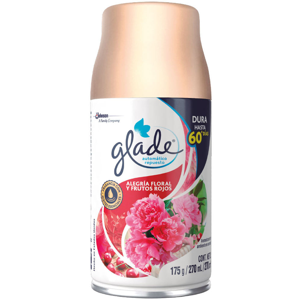 Repuesto de Aromatizador GLADE Alegría Floral y Frutos Rojos Frasco 175g