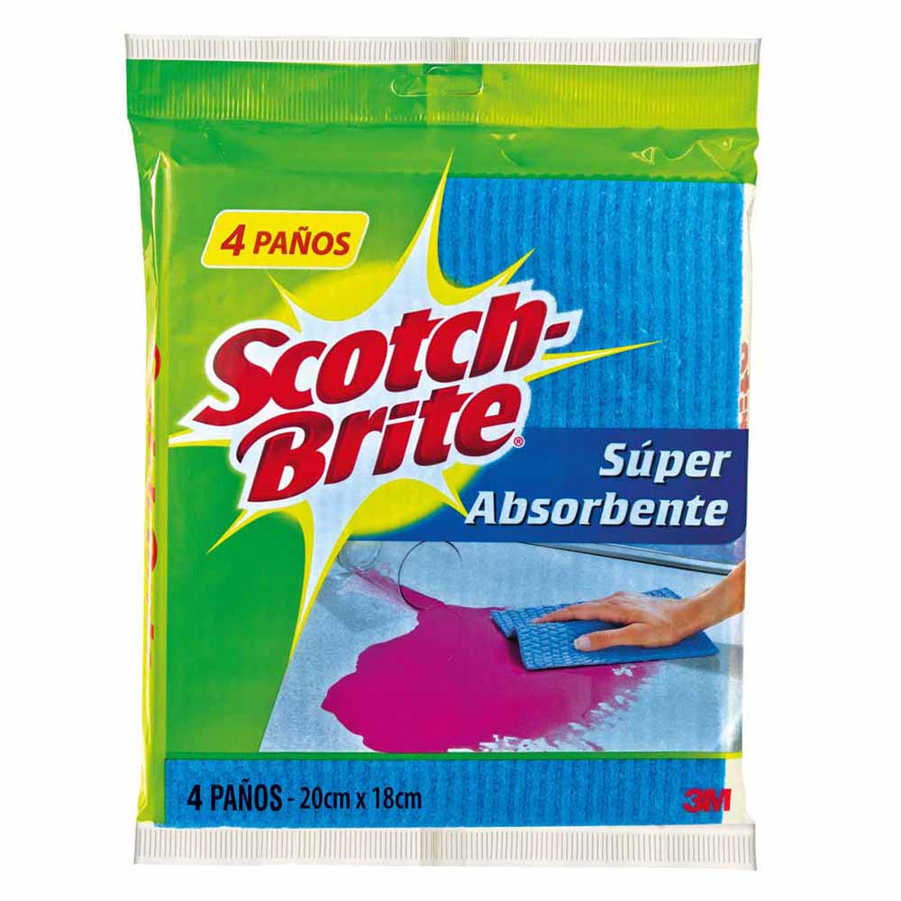 Paño SCOTCH-BRITE Súper Absorbente Paquete 4un