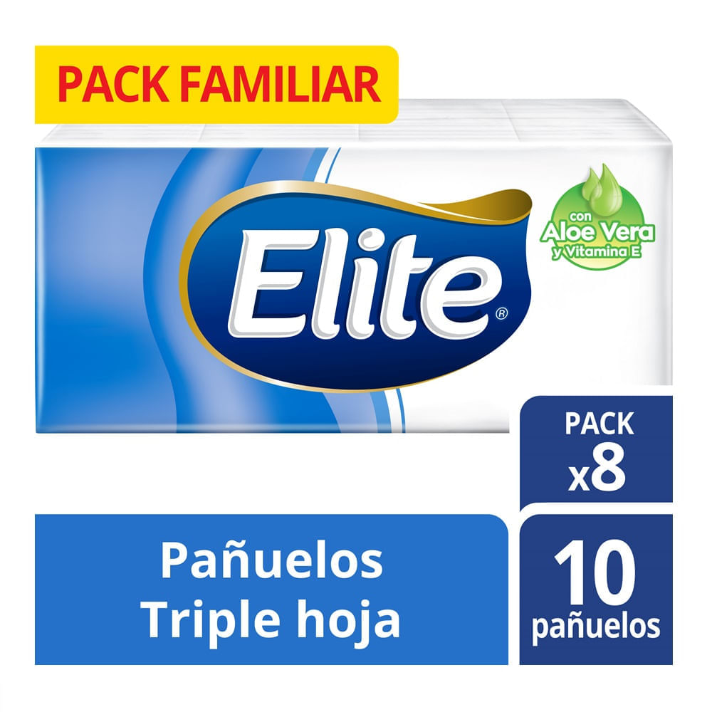 Pañuelo ELITE Triple Hoja Aloe Vera Paquete 8un