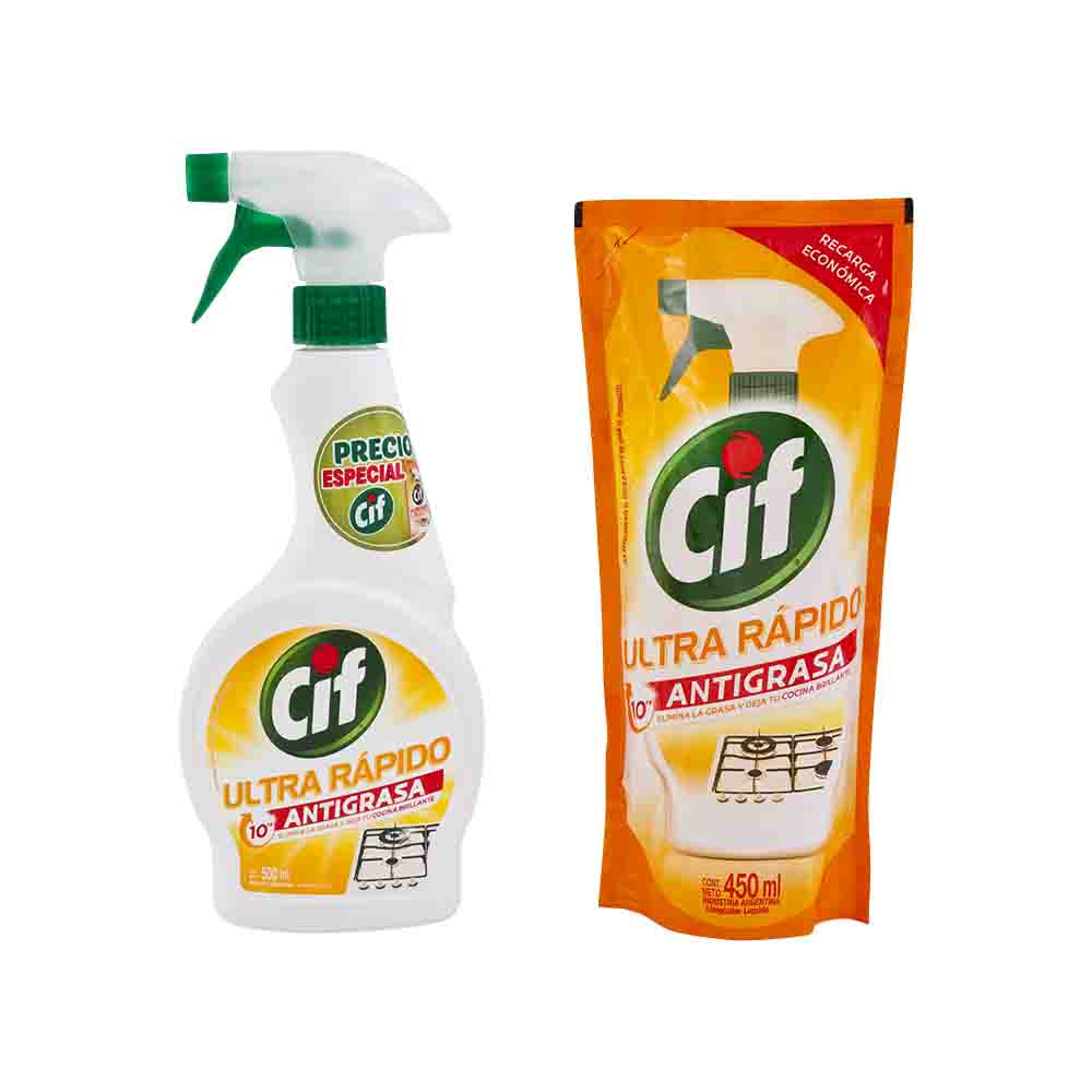 Sacagrasa CIF Gatillo 500ml + Doypack 450ml