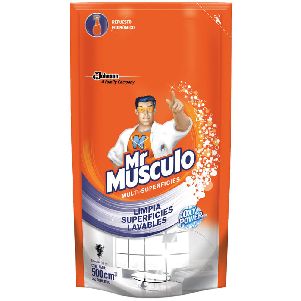 Limpia Vidrios MR. MÚSCULO Oxy Power Doypack 500ml