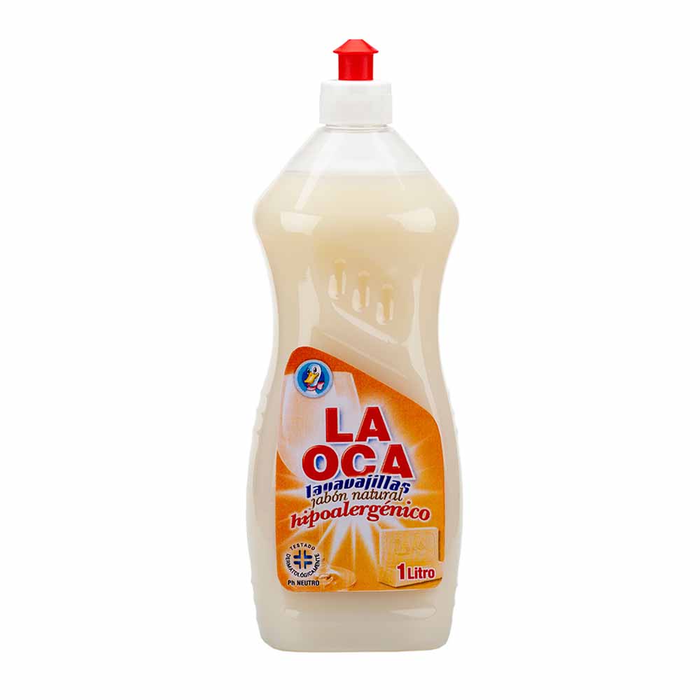 Lavavajilla Líquido LA OCA Jabón Natural Hipoalergénico Botella 1L