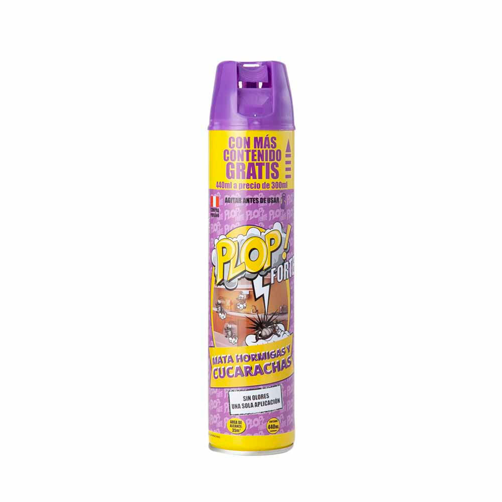 Insecticida Aerosol PLOP FORTE Mata Hormigas y Cucarachas Frasco 300ml
