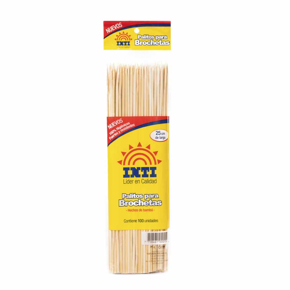 Brochetas INTI 25cm Bolsa 100un 93x80x15mm