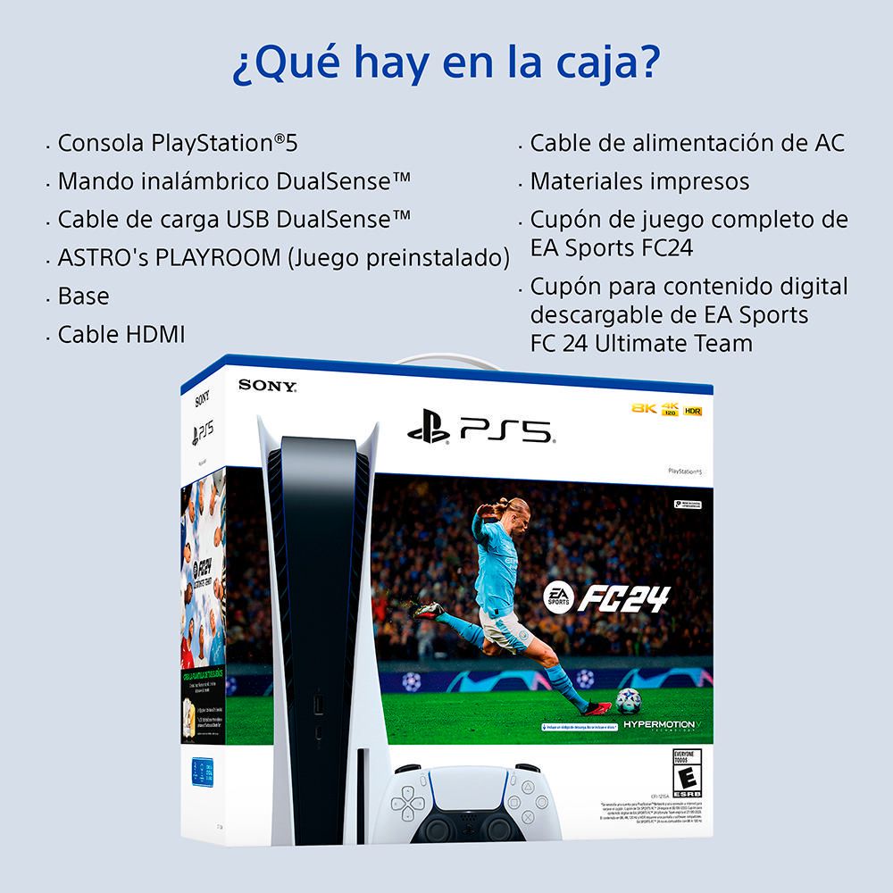 Consola PlayStation 5 PS5 825GB SSD con Lectora de Disco + Juego EA Sports  FIFA 23, oferta LOi.