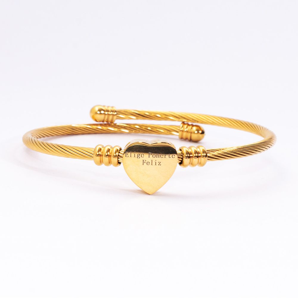 Pulsera de Acero Inoxidable con Corazón de la Felicidad Fleiri And Manner Happiness