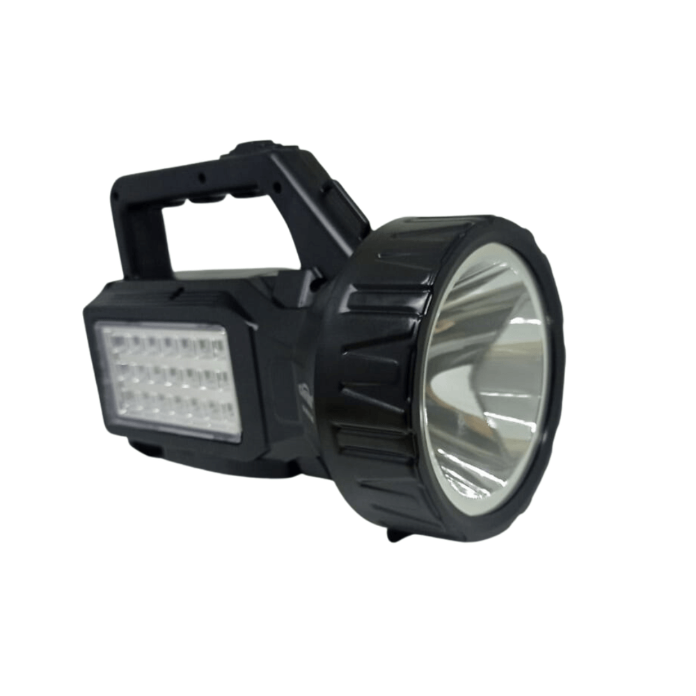 Linterna Potente Cafini 30W Recargable Soporte y Panel Solar Negro