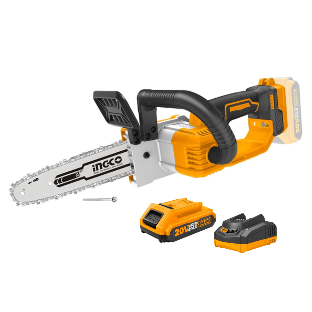 Motosierra Inalambrica 8 PULGADAS 20v Incluye Cargador y Bateria Ingco CGSLI2085-FBLI20011-FCLI2001