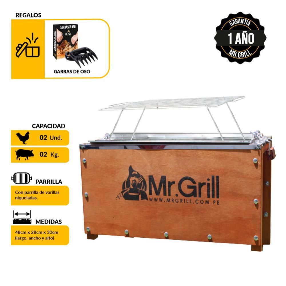 Caja China Mini Mr. Grill Acero Galvanizado + Parrilla + Garras de Oso