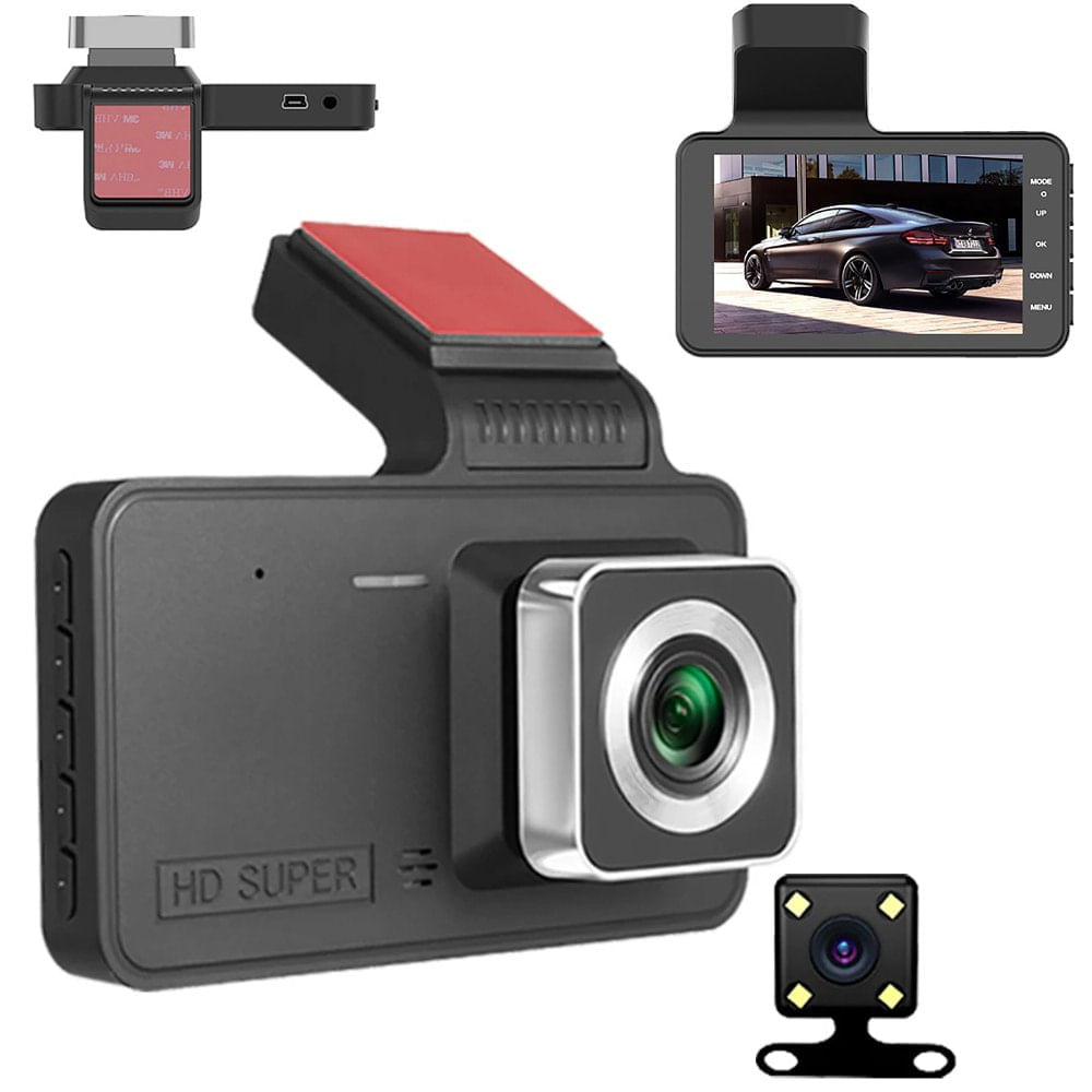 Camara Auto y Retroceso 2 Cámaras DVR Dual Cámara para Carro Full HD