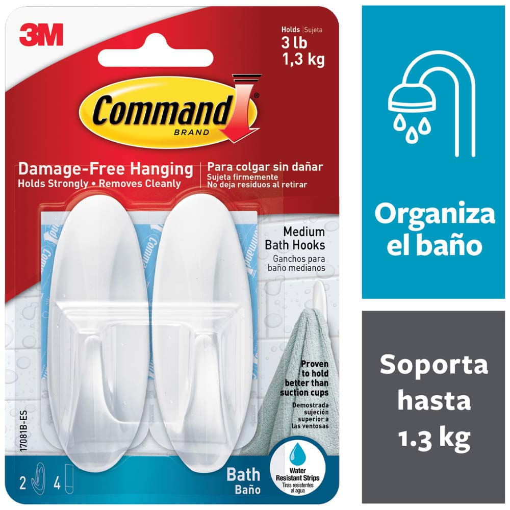 Gancho para Baño COMMAND Diseño Blíster 1un