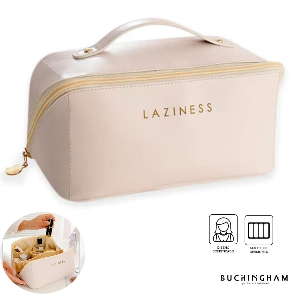 Neceser Estuche De Cosméticos PU Con Asa Buckingham MDA290025 Beige
