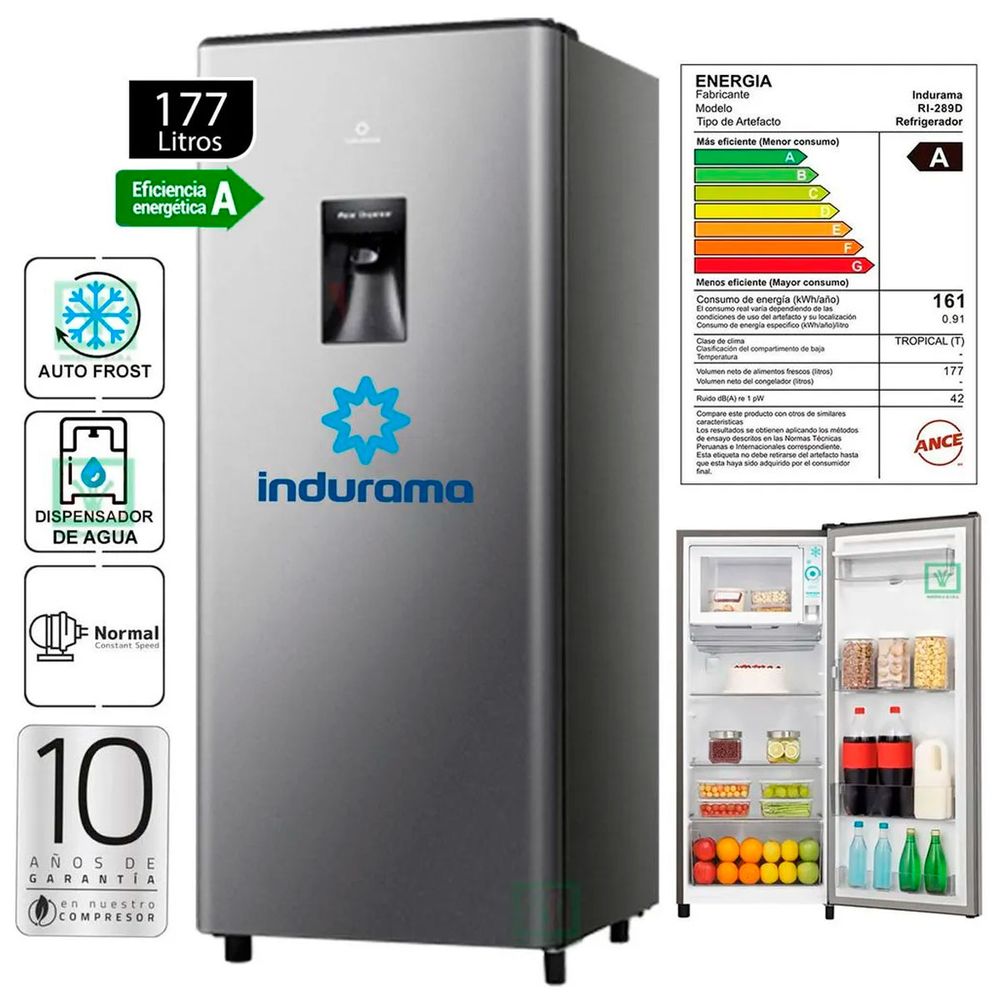 Refrigeradora Indurama RI-289D 177L Autofrost Croma