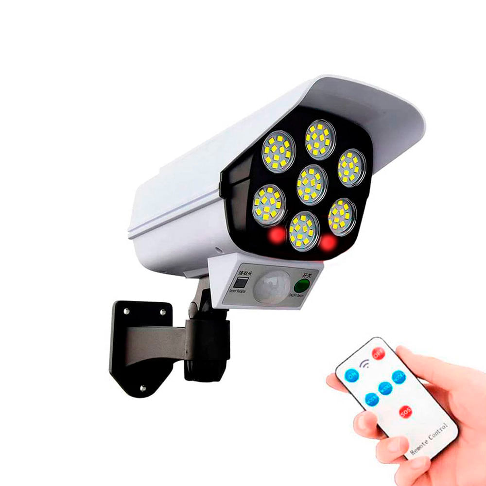 Lampara Solar Recargable Exterior Sensor Movimiento Reflector BK-36 Blanco