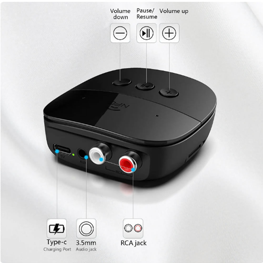 Receptor de Audio Bluetooth 5,2,Conector AUX 3,5mm. - Promart