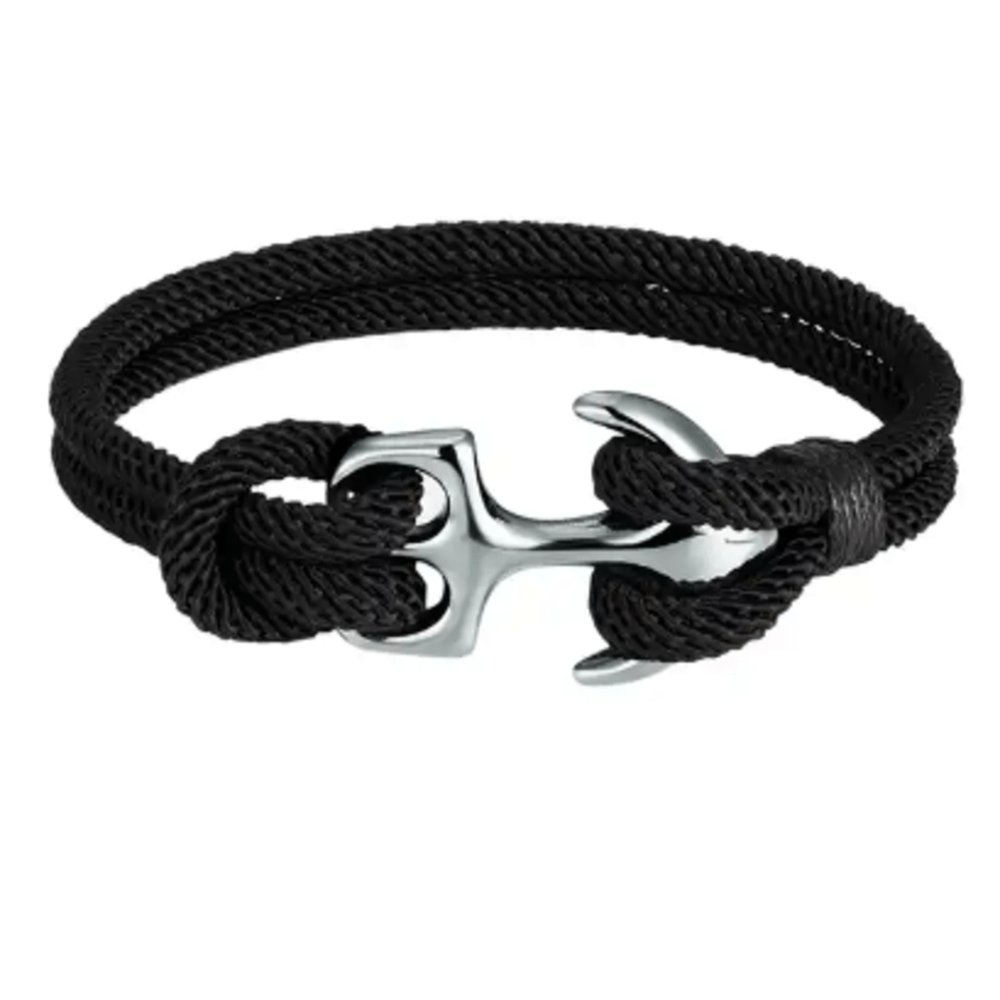 Pulsera de Cuerda con Broche de Titanio Negro x 19cm