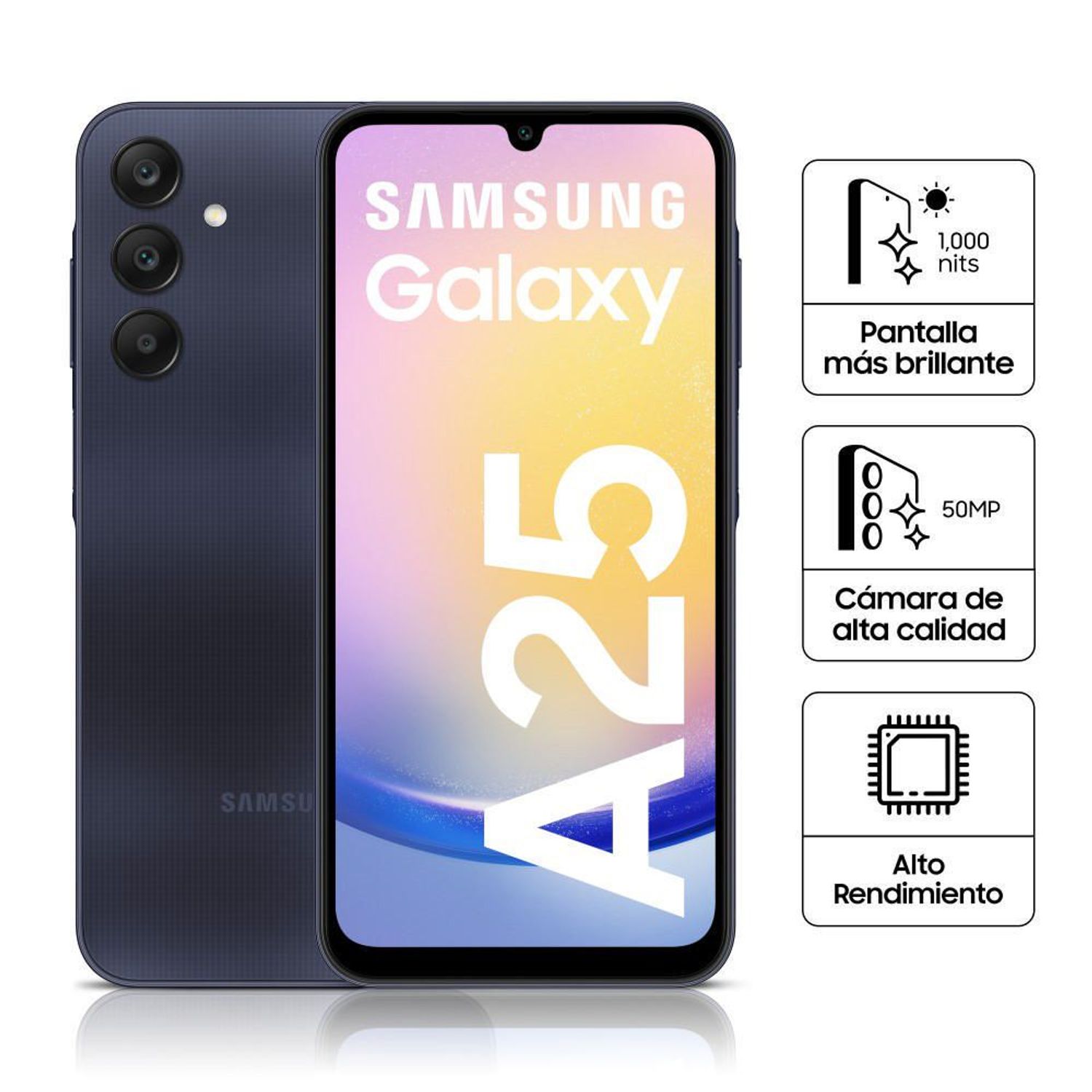 Móvil - Samsung Galaxy A25 5G, Azul, 256GB, 8GB RAM, 6.5 FHD+, Exynos 1280  Octa-Core, 5000mAh, Android 14