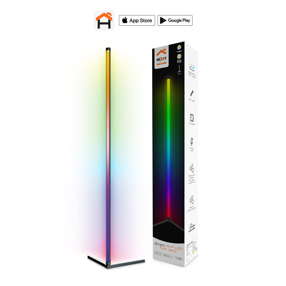Lámpara led rgb inteligente de piso con conexión Wi-Fi Nexxt nhb-s710