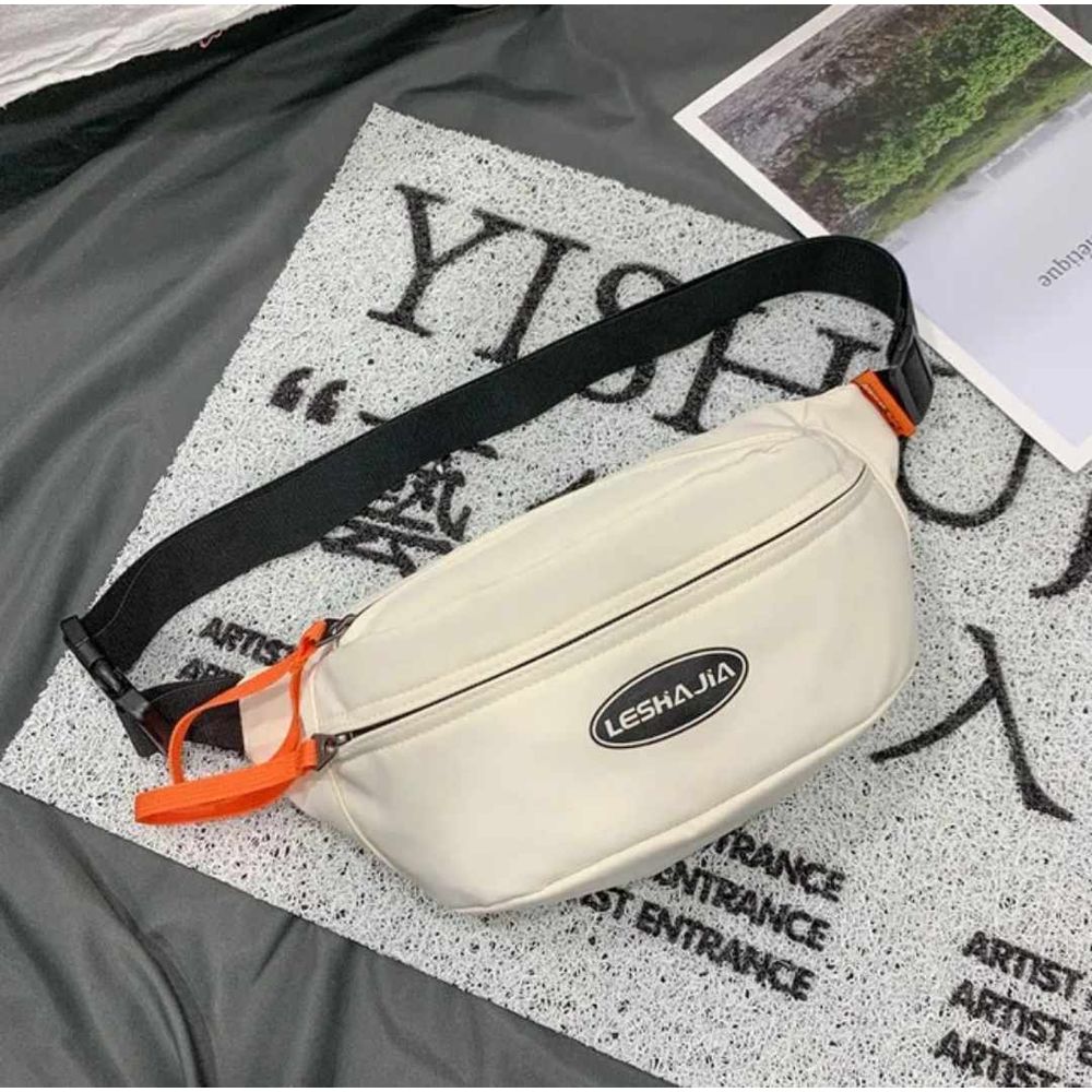 Canguro de Hombre Mujer Estilo Japones Riñonera de Accesorios Unisex Blanco