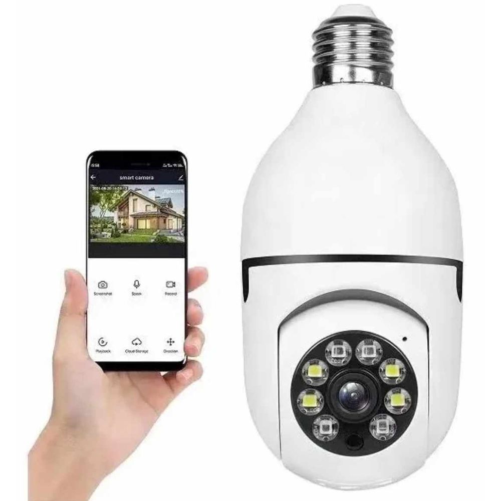 Foco Camara de Seguridad De Hogar Full HD Casa Departamento 360°