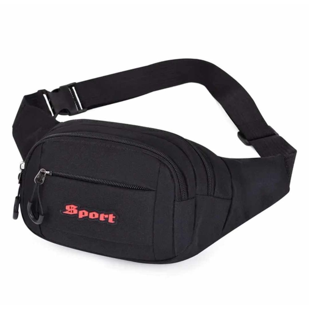 Cangurera Hombre Riñonera Deportiva Sport Alta Calidad Deportes CR03 Negro