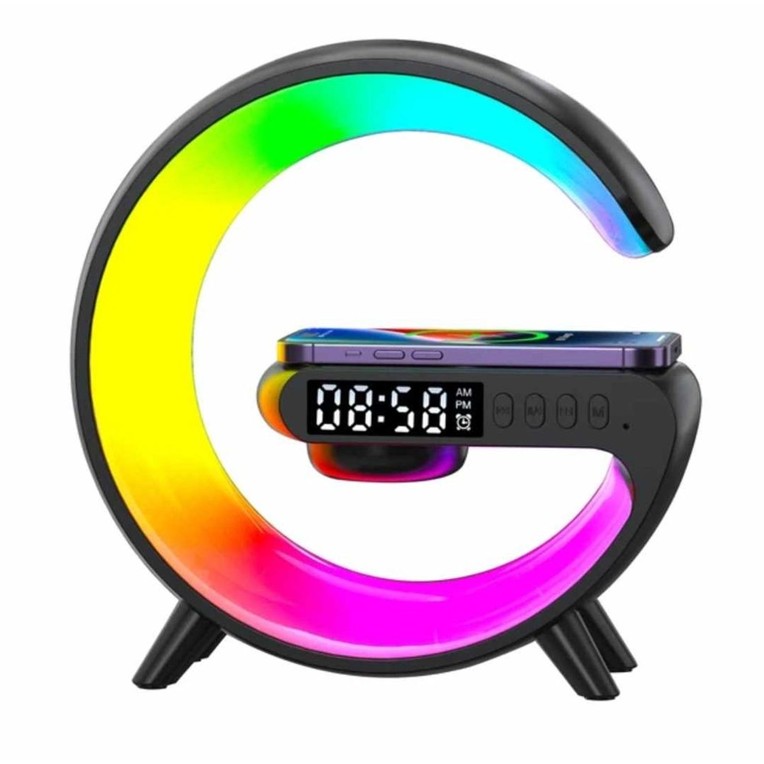 Reloj Despertador Altavoz Bluetooth Pantalla Digital Sonido Estéreo  Pantalla De Espejo Led Negro I Oechsle - Oechsle