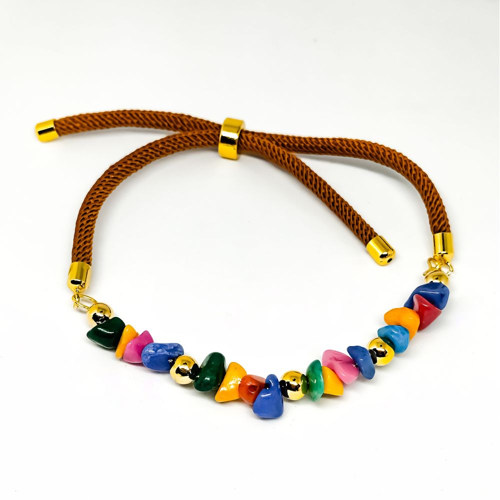 Pulsera de Cascajos de Colores con Extensión Ajustable Marialu Creaciones