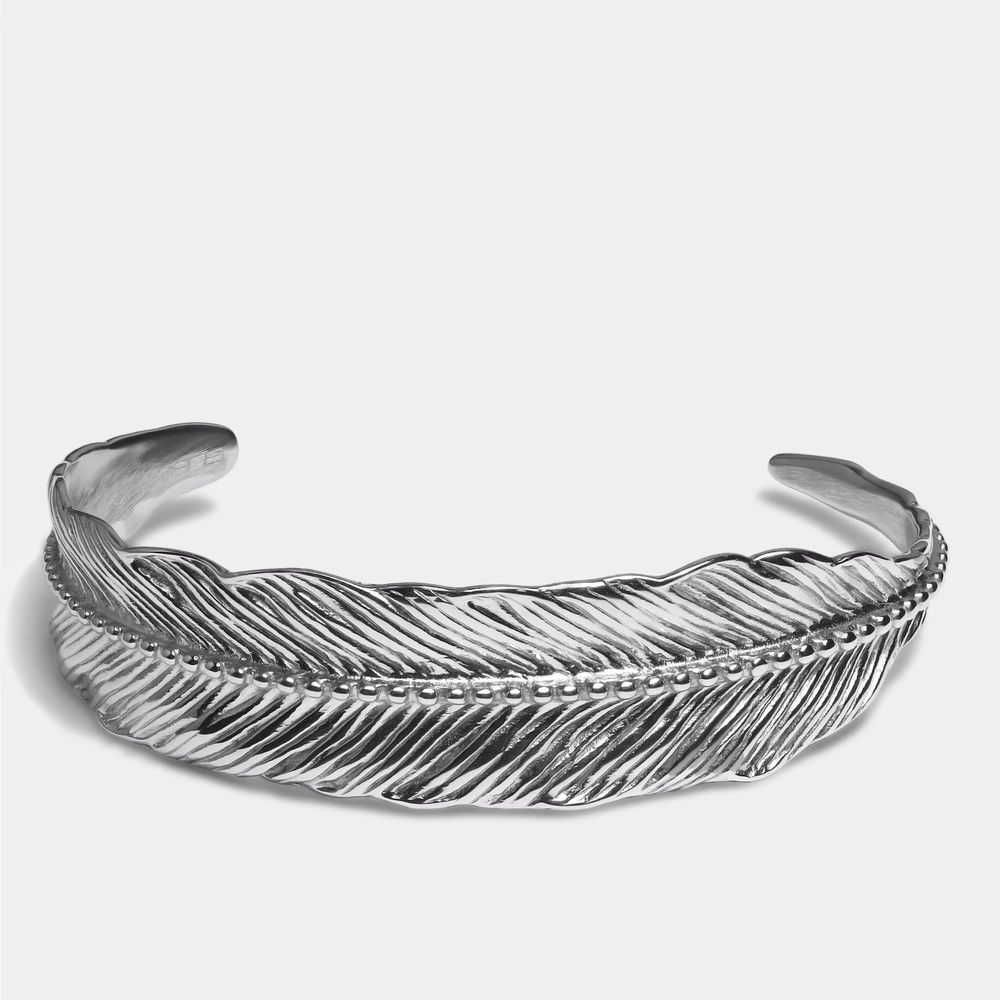 Pulsera Elegatto Pluma De Plata