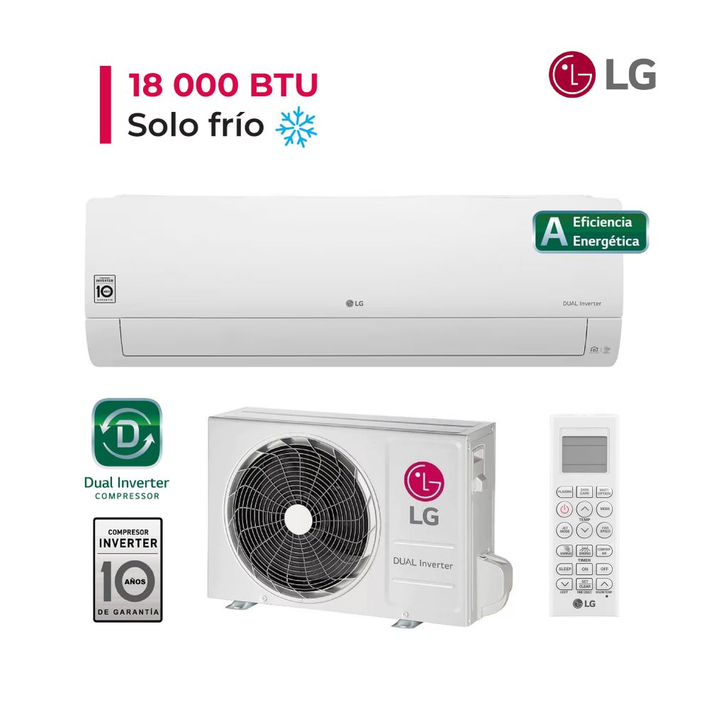 Aire Acondicionado LG Split De 18,000 BTU Inverter Frío Solo