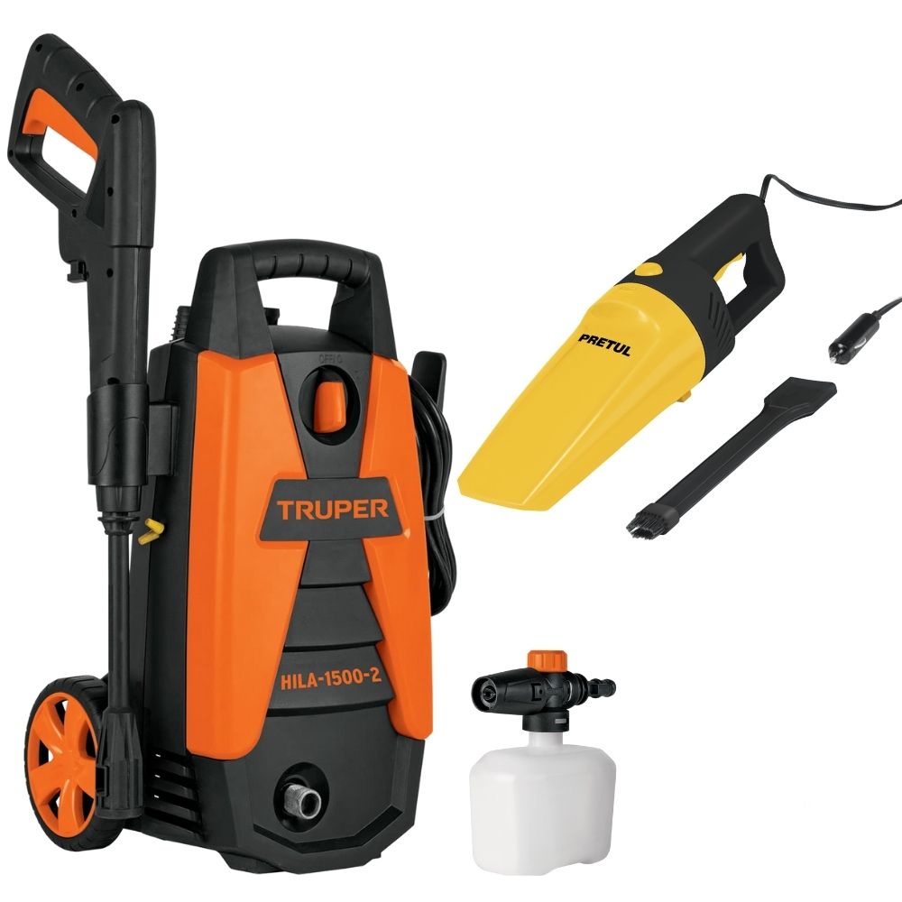 Combo hidrolavadora 1500PSI aspirador 12V