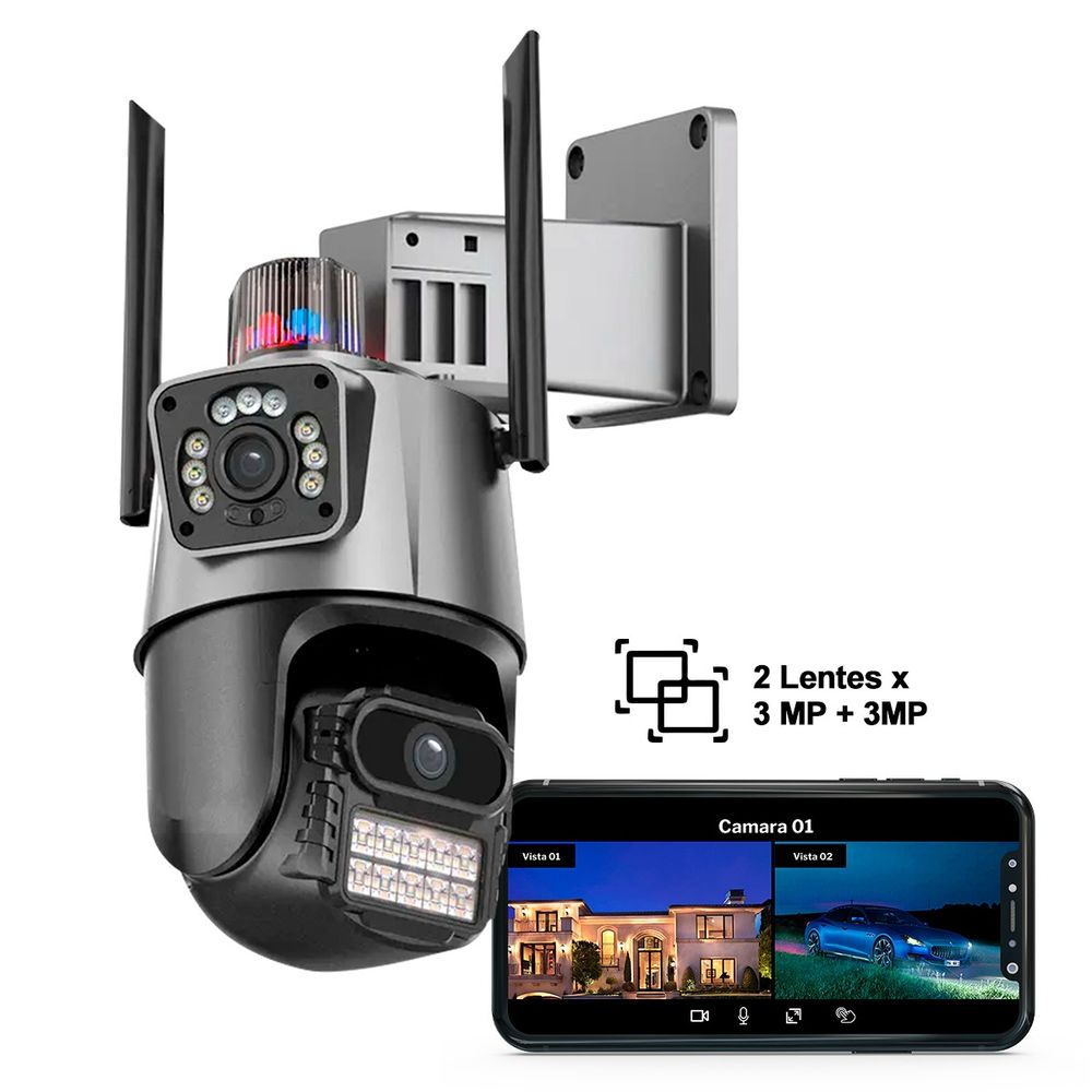 Cámara de seguridad 4K WiFi y PoE para exteriores, cámara de reflector de  360 PTZ, cámara de vigilancia inalámbrica de 8MP con seguimiento  automático