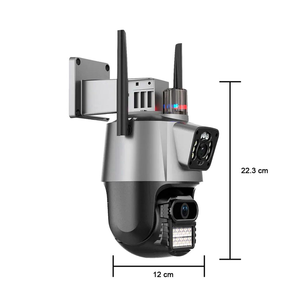 Cámara WiFi de audio con detección de movimiento PTZ AI, seguridad para el  hogar, visión nocturna colorida, vista 360, impermeable IP65, alarma PIR