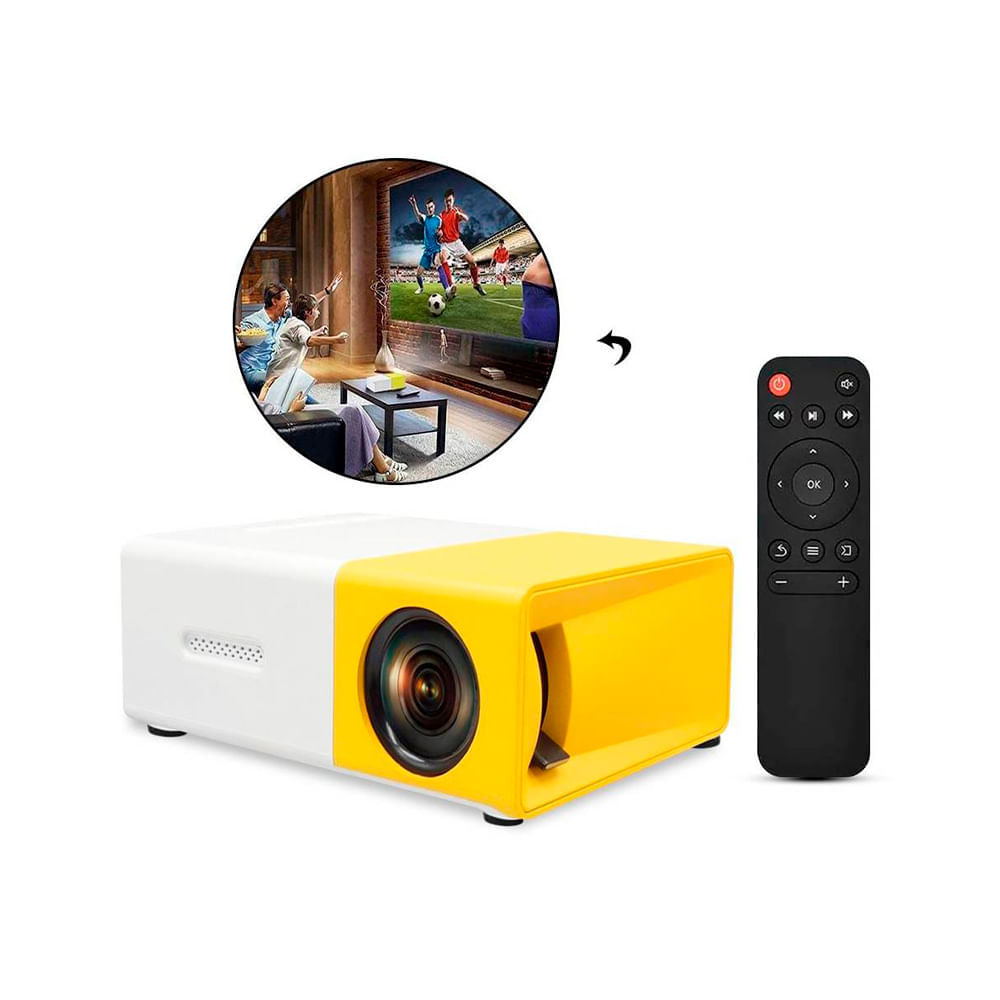 Mini Proyector Portatil Full HD - Cine En Casa - Laptop PC color Amarillo -  Oechsle